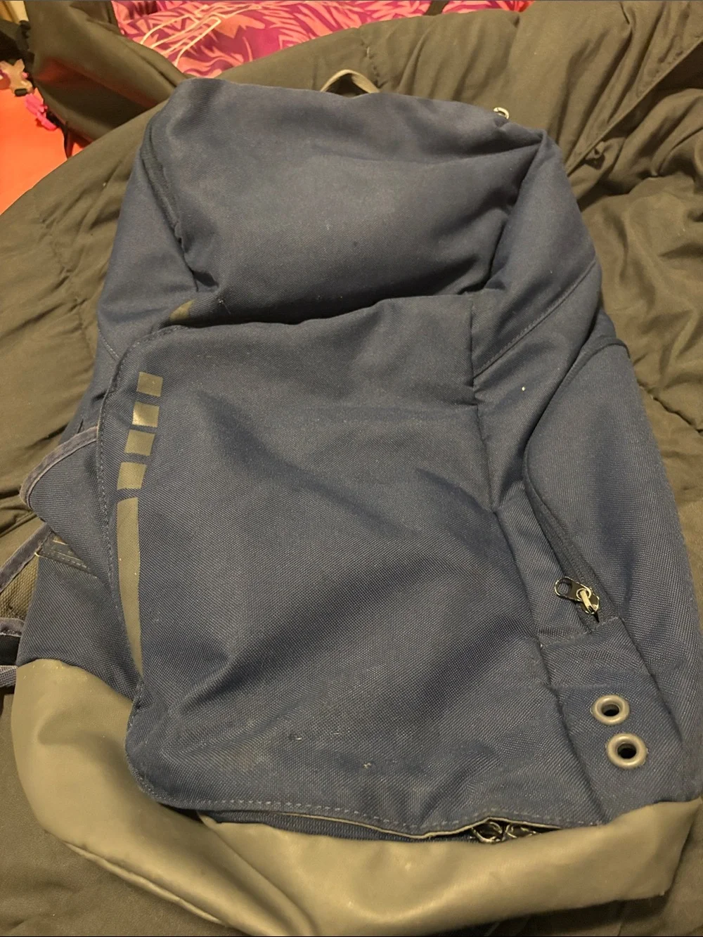 Nike Men's Navy Blue Backpack with Gray Base